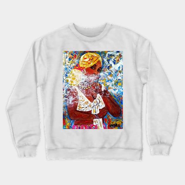 Cigar lady 95 Crewneck Sweatshirt by amoxes